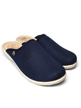Flyflot Mules Women's Slip On Navy Blue Mesh Rounded Front Anti Shock Everyday 8